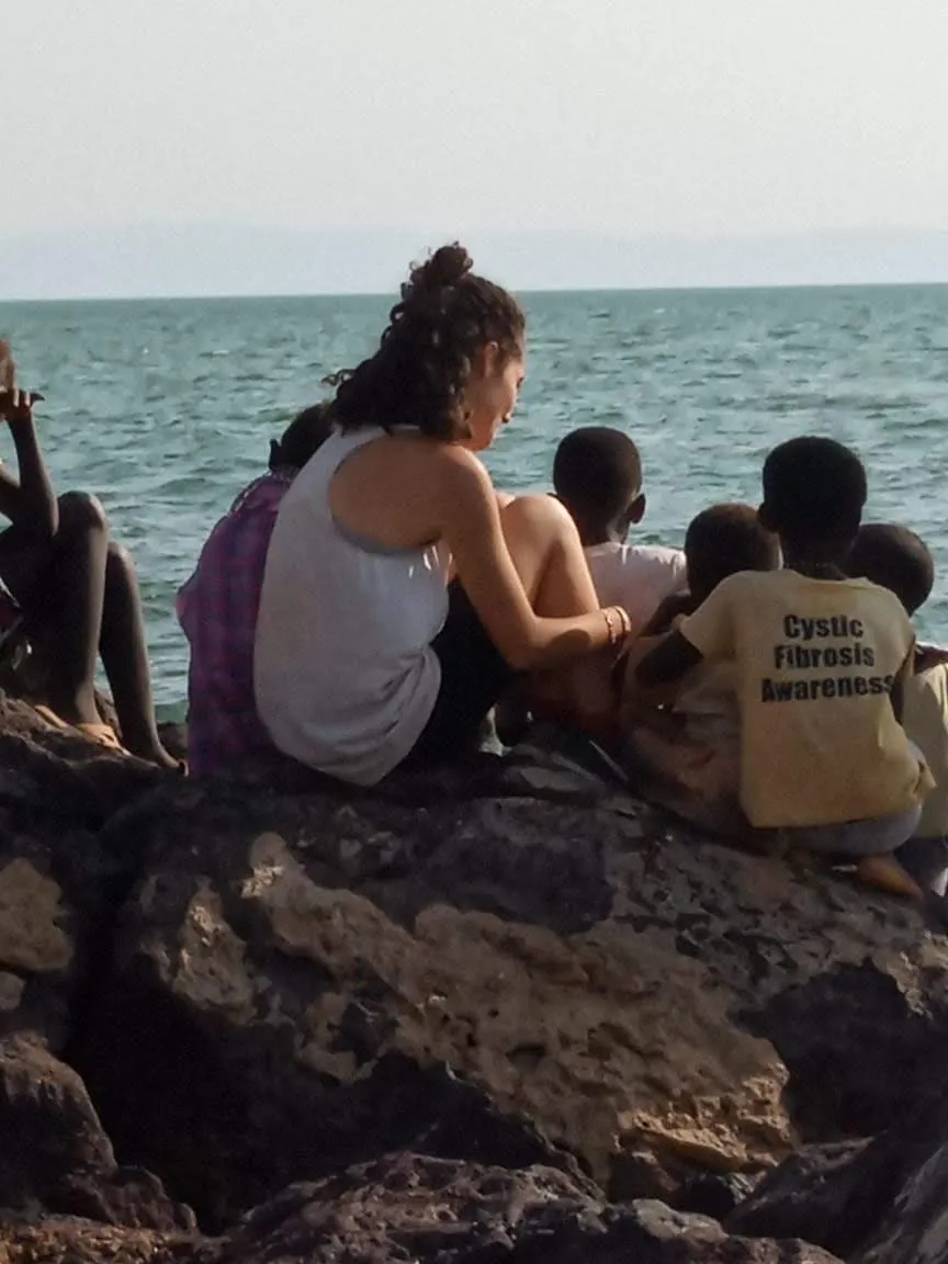 Storm Project volunteer with children at Lake Turkana, Kenya